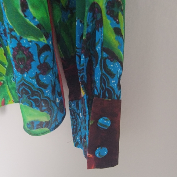 Alice and Olivia Colorful Graphic Long Sleeve blouse - Picture 3 of 4